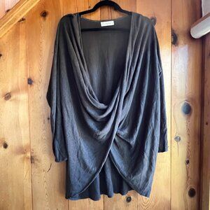 CLOSE OUT SALE: By Together Oversized Wrap Sweater (Light Brown) Size - Medium
